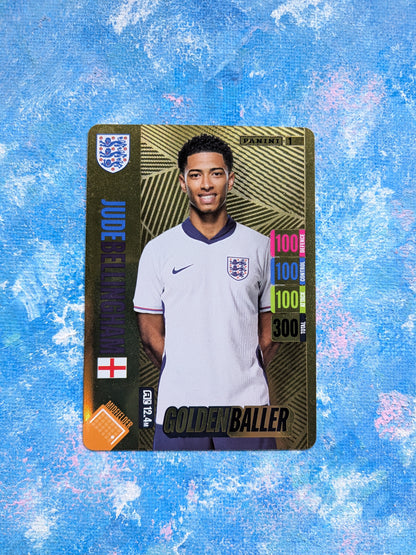 Jude Bellingham Golden Baller #1 Card - Panini England Adrenalyn XL 2024 Tournament Edition