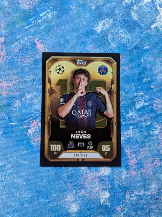 João Neves 100 Club Card #465 - Topps Match Attax 2025/2026 Collection