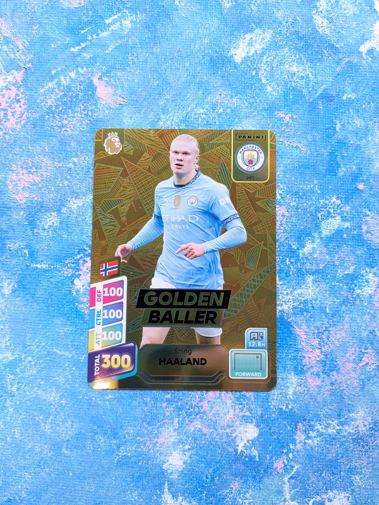 Erling Haaland Golden Baller #240 Card - Panini Premier League Adrenalyn XL Collection