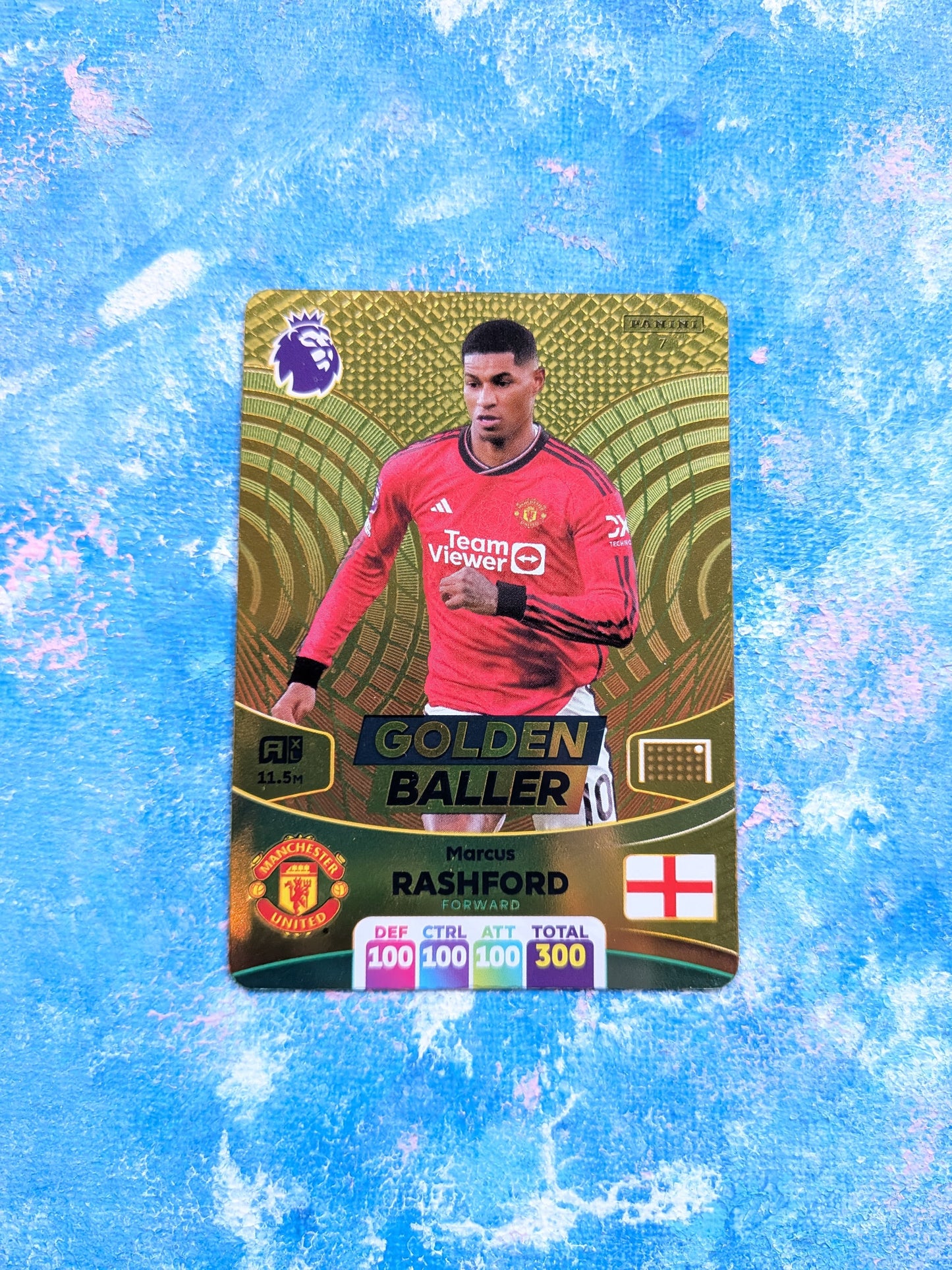 Marcus Rashford Golden Baller #7 Card - Panini Premier League Adrenalyn XL 2024 Tournament Edition