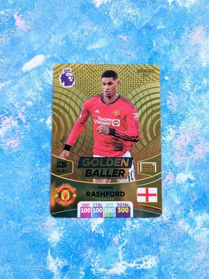 Marcus Rashford Golden Baller #7 Card - Panini Premier League Adrenalyn XL 2024 Tournament Edition