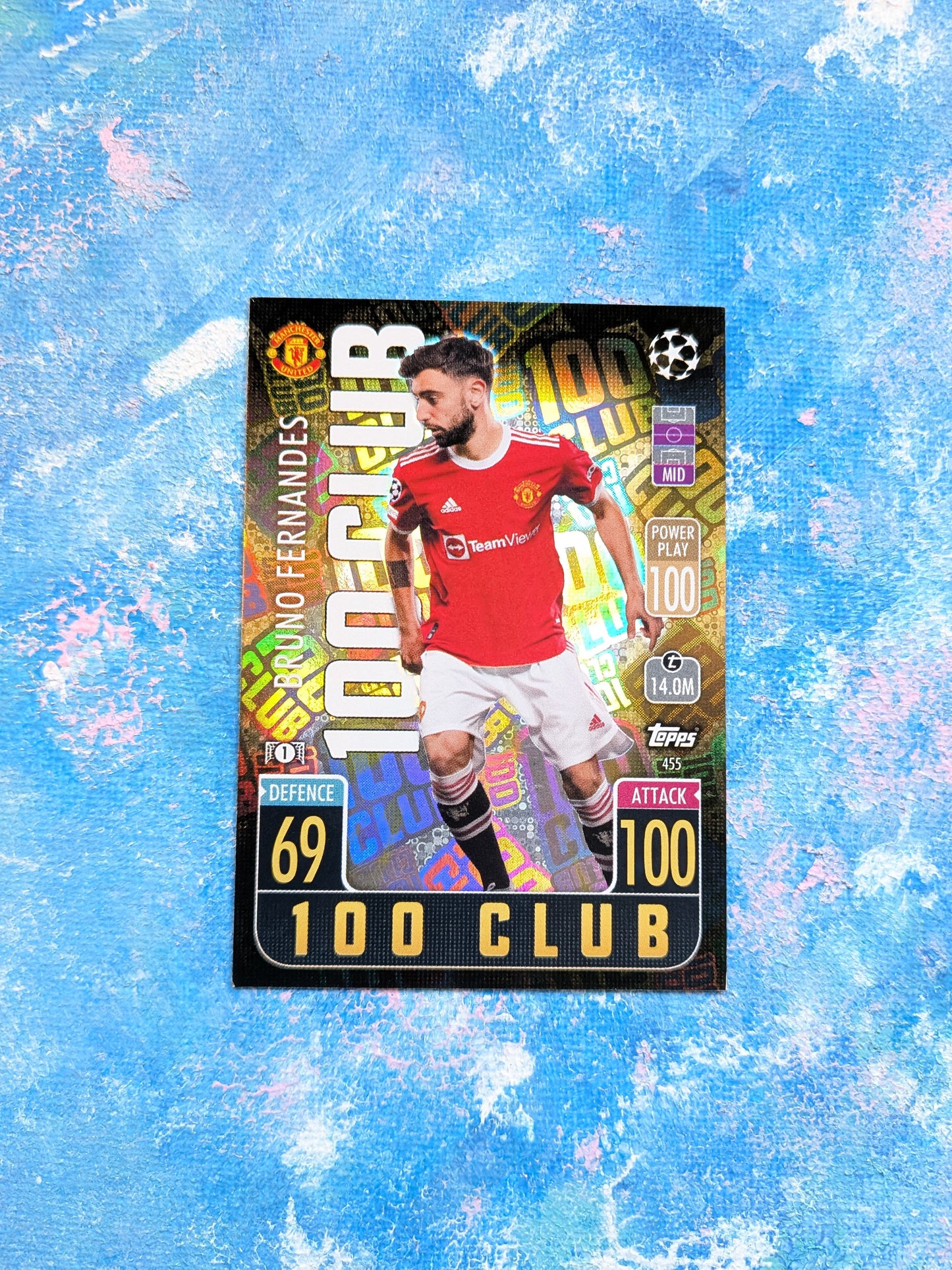 Bruno Fernandes 100 Club Card - 2021/22 Topps Match Attax UEFA Champions League