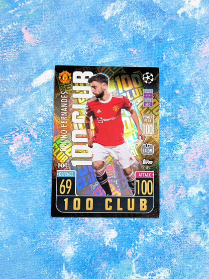 Bruno Fernandes 100 Club Card - 2021/22 Topps Match Attax UEFA Champions League