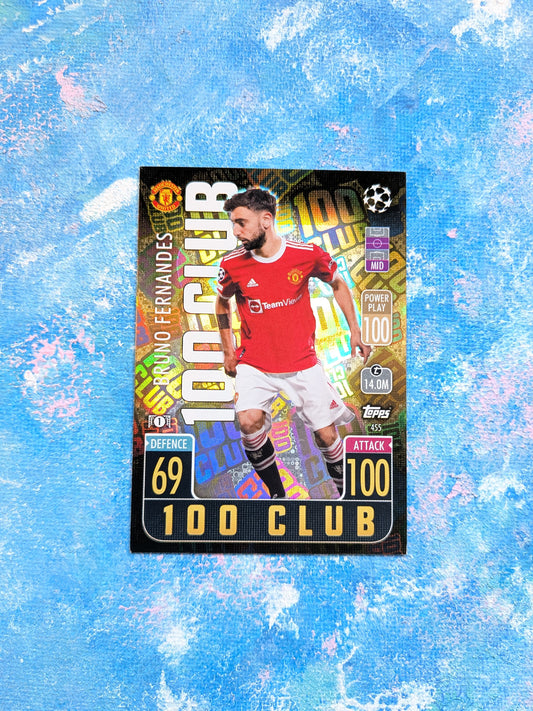 Bruno Fernandes 100 Club Card - 2021/22 Topps Match Attax UEFA Champions League
