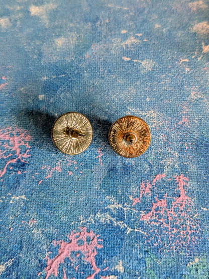 Vintage Gold-Tone Pearl-Style Button Earrings