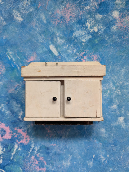 Vintage Dolls House Wooden Kitchen Sink with Opening Doors