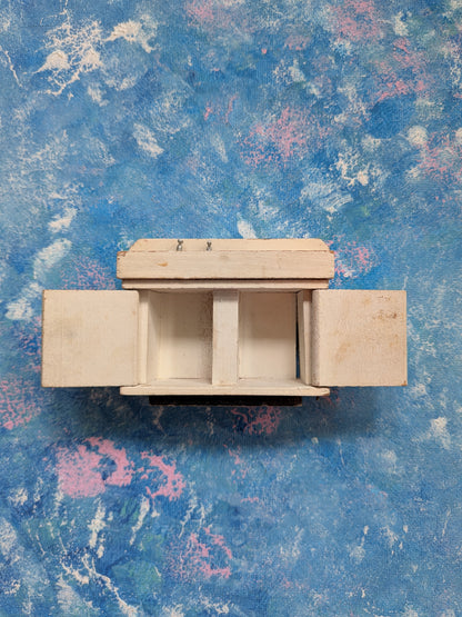 Vintage Dolls House Wooden Kitchen Sink with Opening Doors
