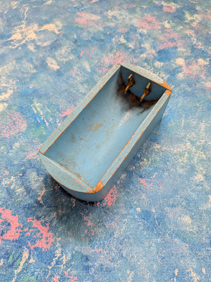 Vintage Dolls House Wooden Blue Bath