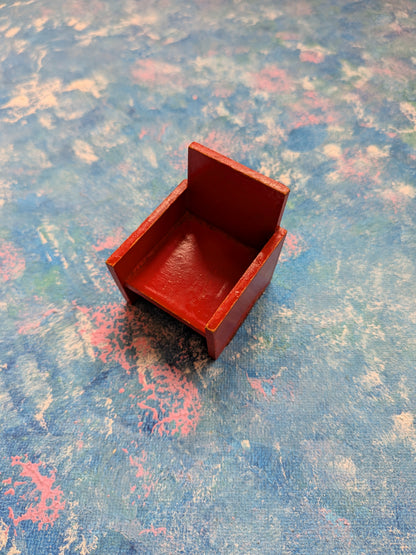 Vintage Dolls House Wooden Red Chair