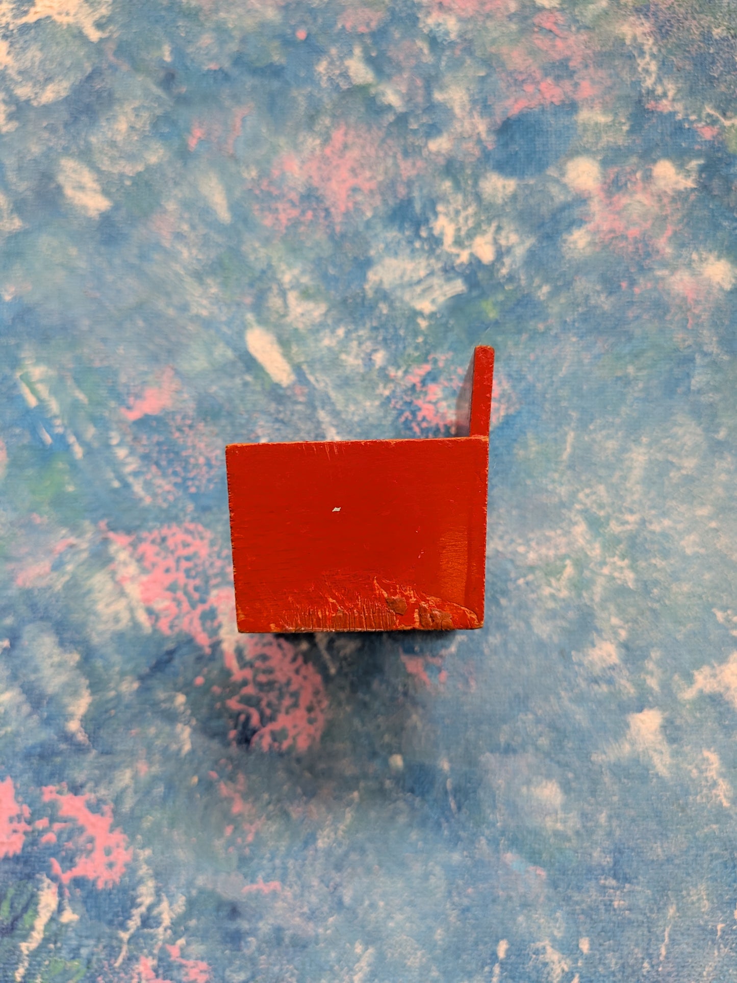 Vintage Dolls House Wooden Red Chair