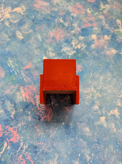 Vintage Dolls House Wooden Red Chair