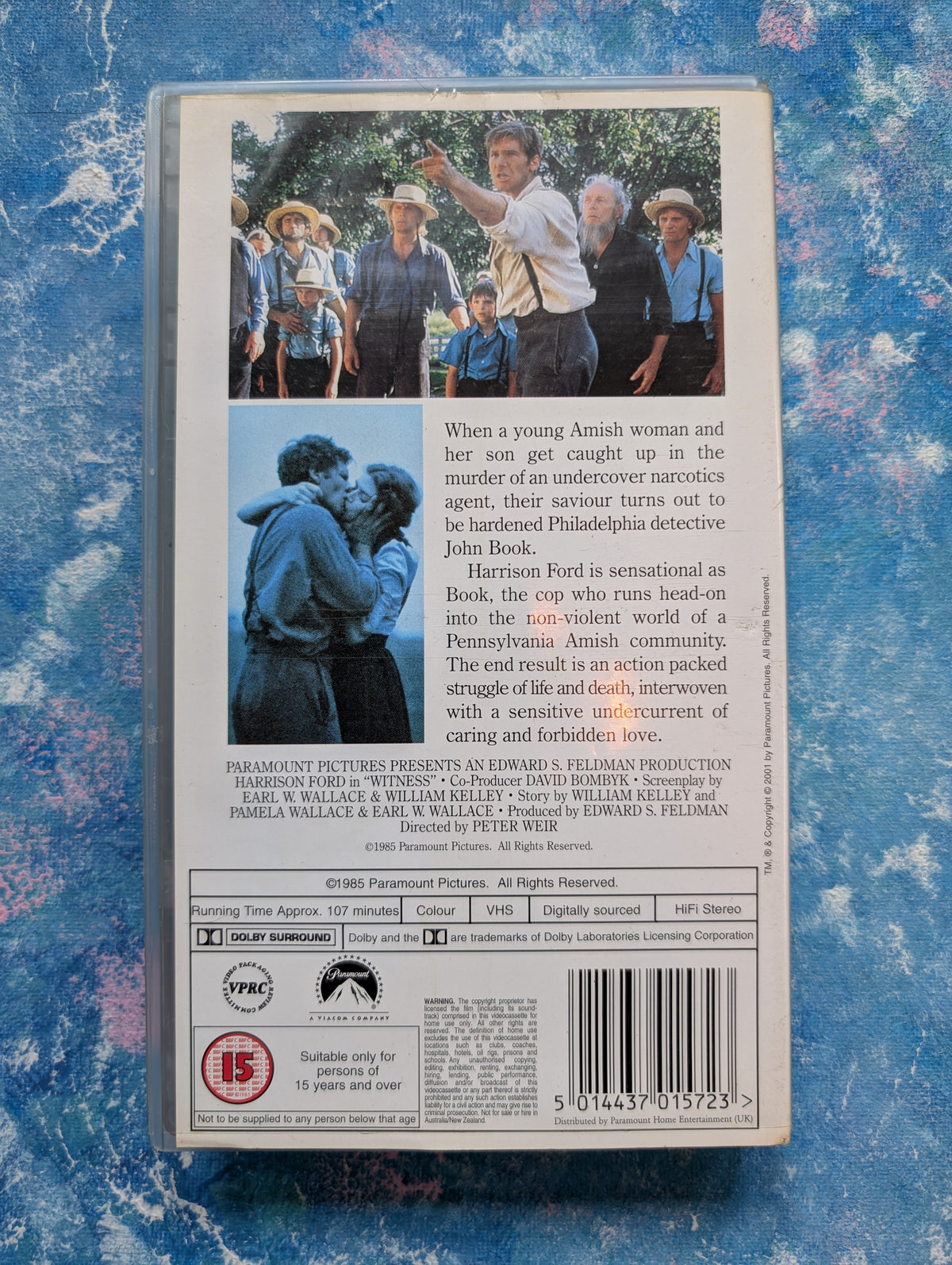 Witness VHS Tape - Harrison Ford 1985 Movie - Paramount