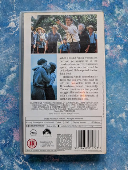 Witness VHS Tape - Harrison Ford 1985 Movie - Paramount