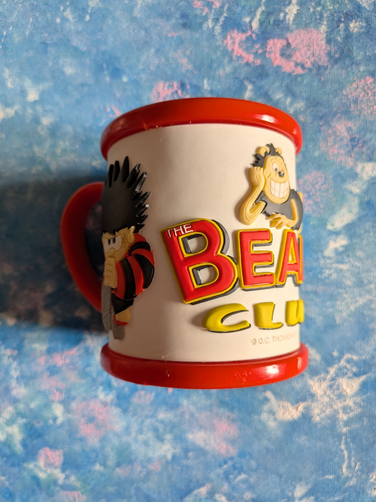 Vintage The Beano Club Dennis and Gnasher Plastic Mug - 2001 - DC Thomson & Co
