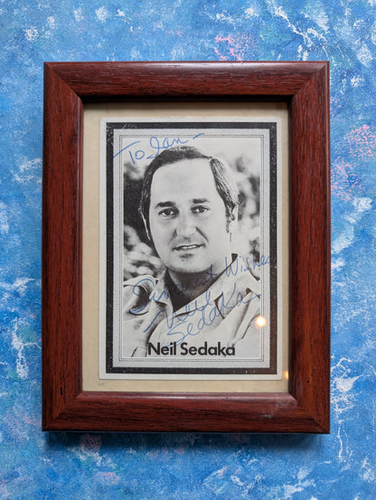 Vintage Neil Sedaka Autographed Photo in Frame