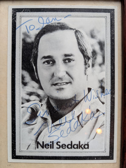 Vintage Neil Sedaka Autographed Photo in Frame