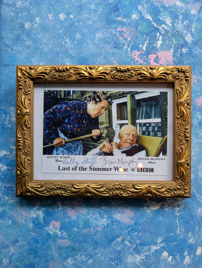 Vintage Last of The Summer Wine Kathy Staff/Brian Murphy Autographed Photo in Frame
