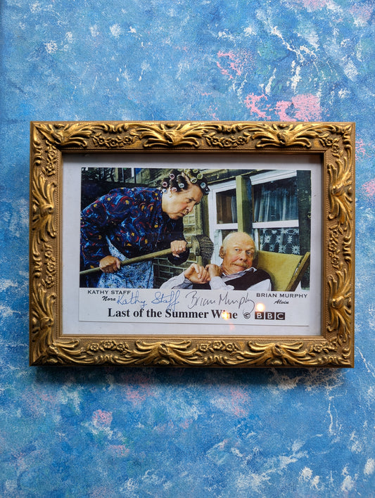 Vintage Last of The Summer Wine Kathy Staff/Brian Murphy Autographed Photo in Frame