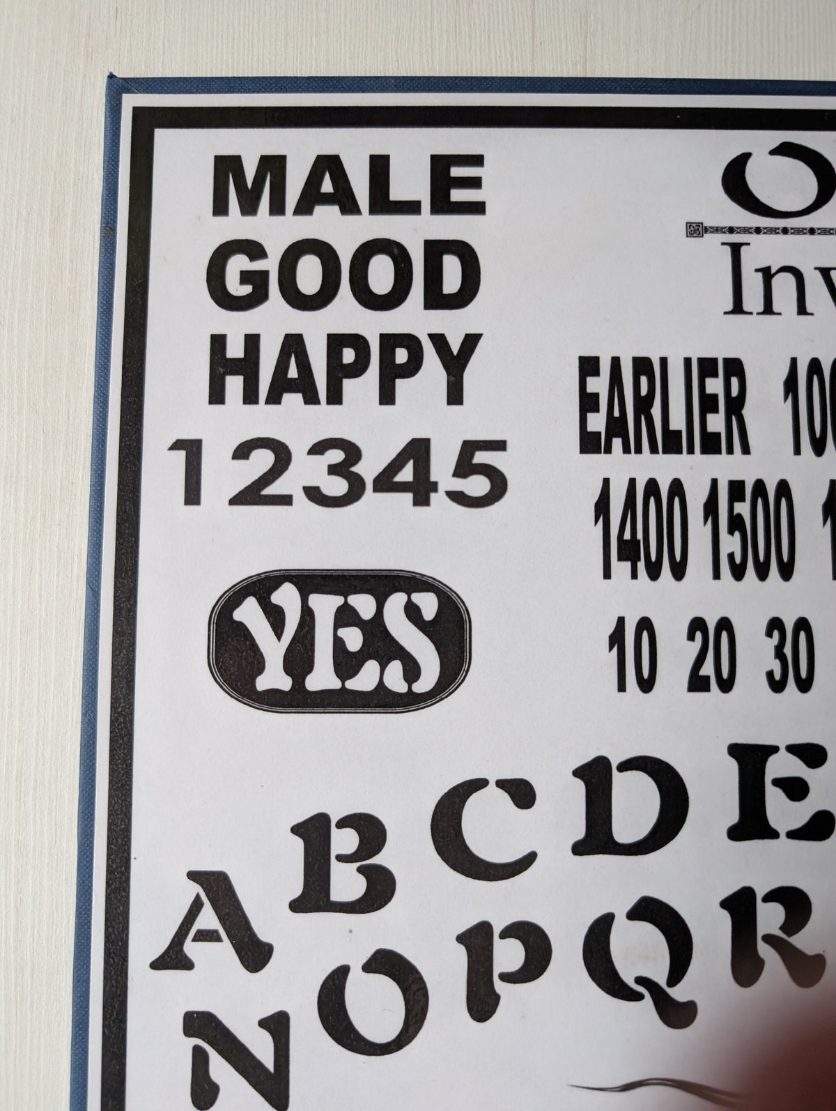 Vintage Card/Plastic Ouija Board Sign - 16" x 11.25"