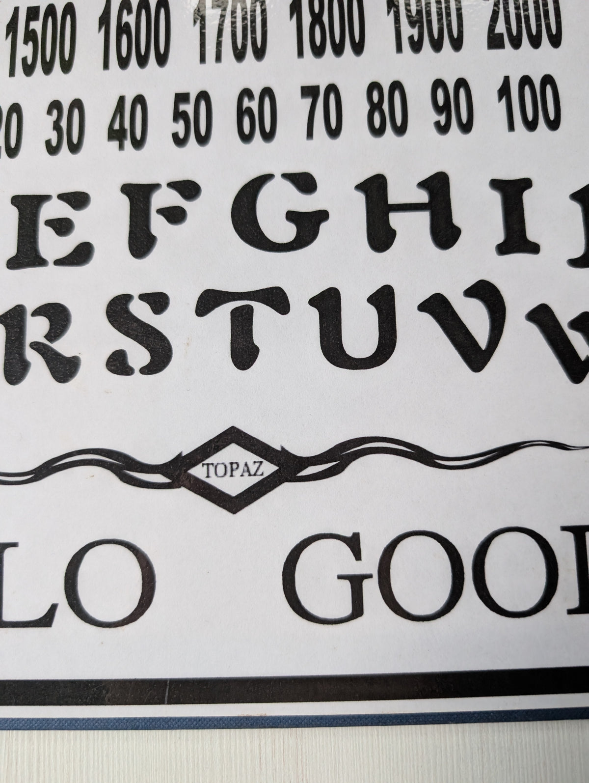 Vintage Card/Plastic Ouija Board Sign - 16" x 11.25"