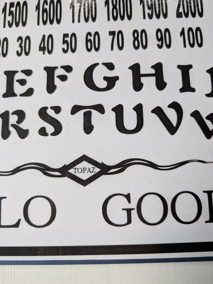 Vintage Card/Plastic Ouija Board Sign - 16" x 11.25"