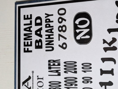 Vintage Card/Plastic Ouija Board Sign - 16" x 11.25"