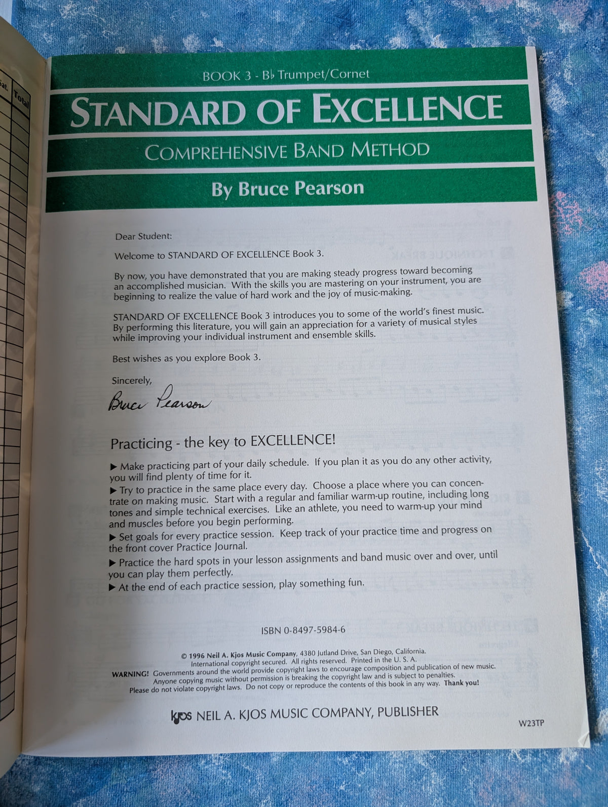 Standard of Excellence, Book 3: Bb Trumpet/Cornet (Comprehensive Band Method) by Bruce Pearson - 1996