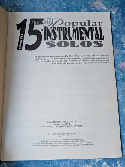 The New 15 Popular Instrumental Solos: Tenor Sax Songbook - No CD