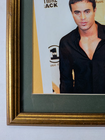 Vintage Enrique Iglesias Autograph and Photo in Frame - 2003 - See Details
