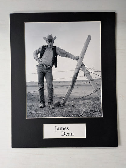 James Dean as Jett Rink in Giant (1955 Movie) Black & White Mounted Photo