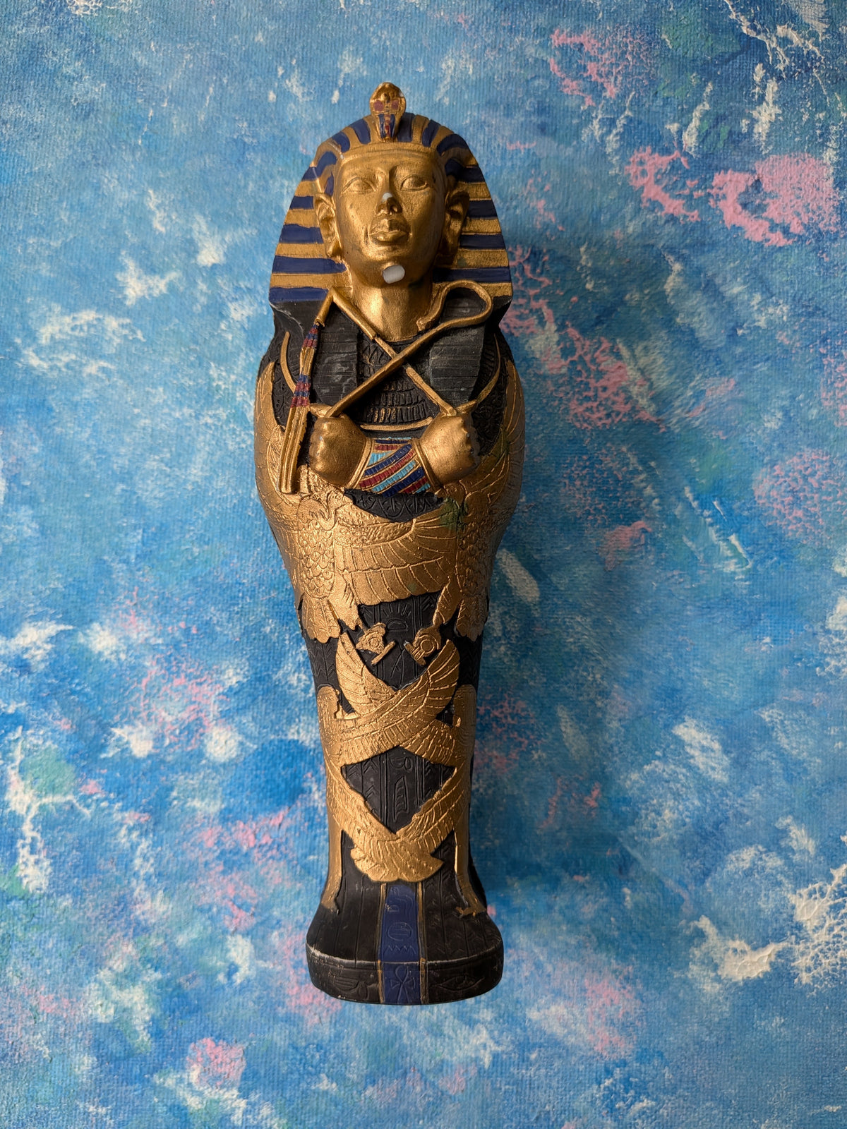 Vintage Ancient Egyptian-Style Tutankhamun Sarcophagus Trinket Box