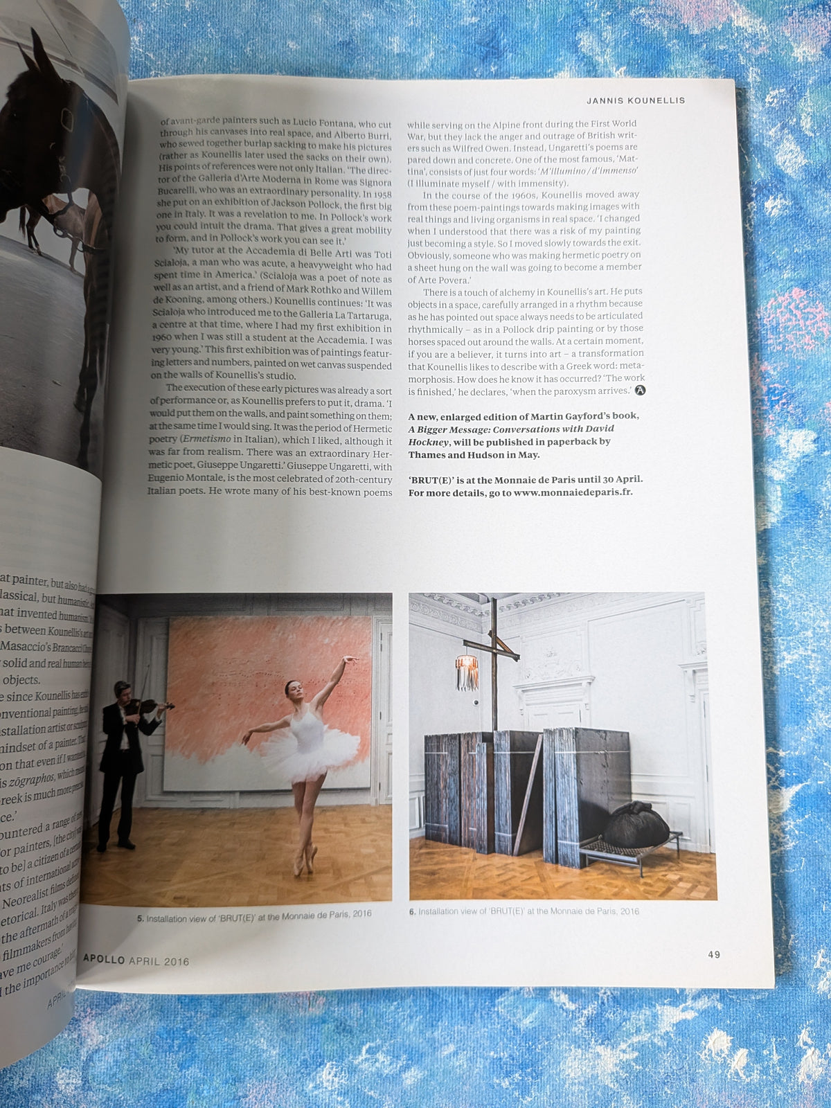 Apollo: The International Art Magazine April 2016 - Jannis Kounellis Cover Story