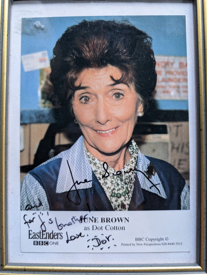 Eastenders June Brown Dot Cotton Autographed Photo in Frame