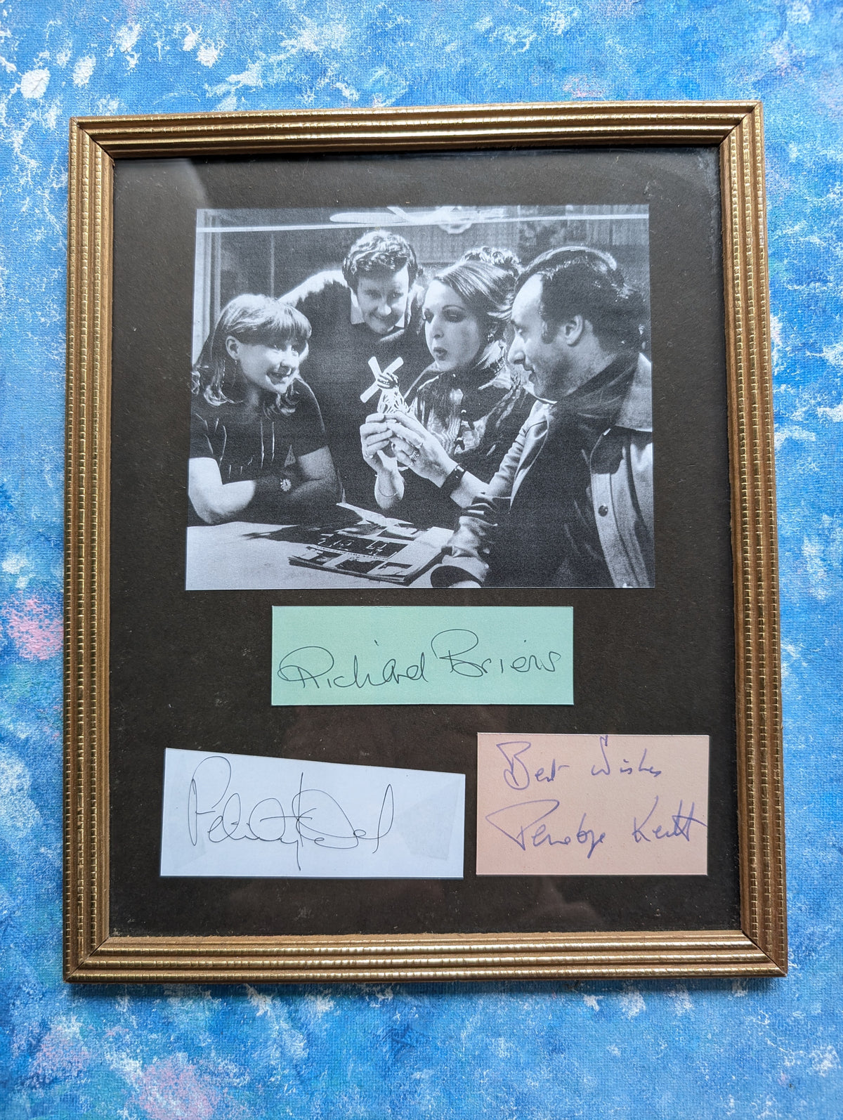 Vintage The Good Life Cast Photo + Autographs in Frame - 1970s British Comedy