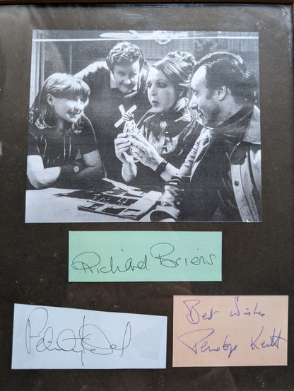 Vintage The Good Life Cast Photo + Autographs in Frame - 1970s British Comedy