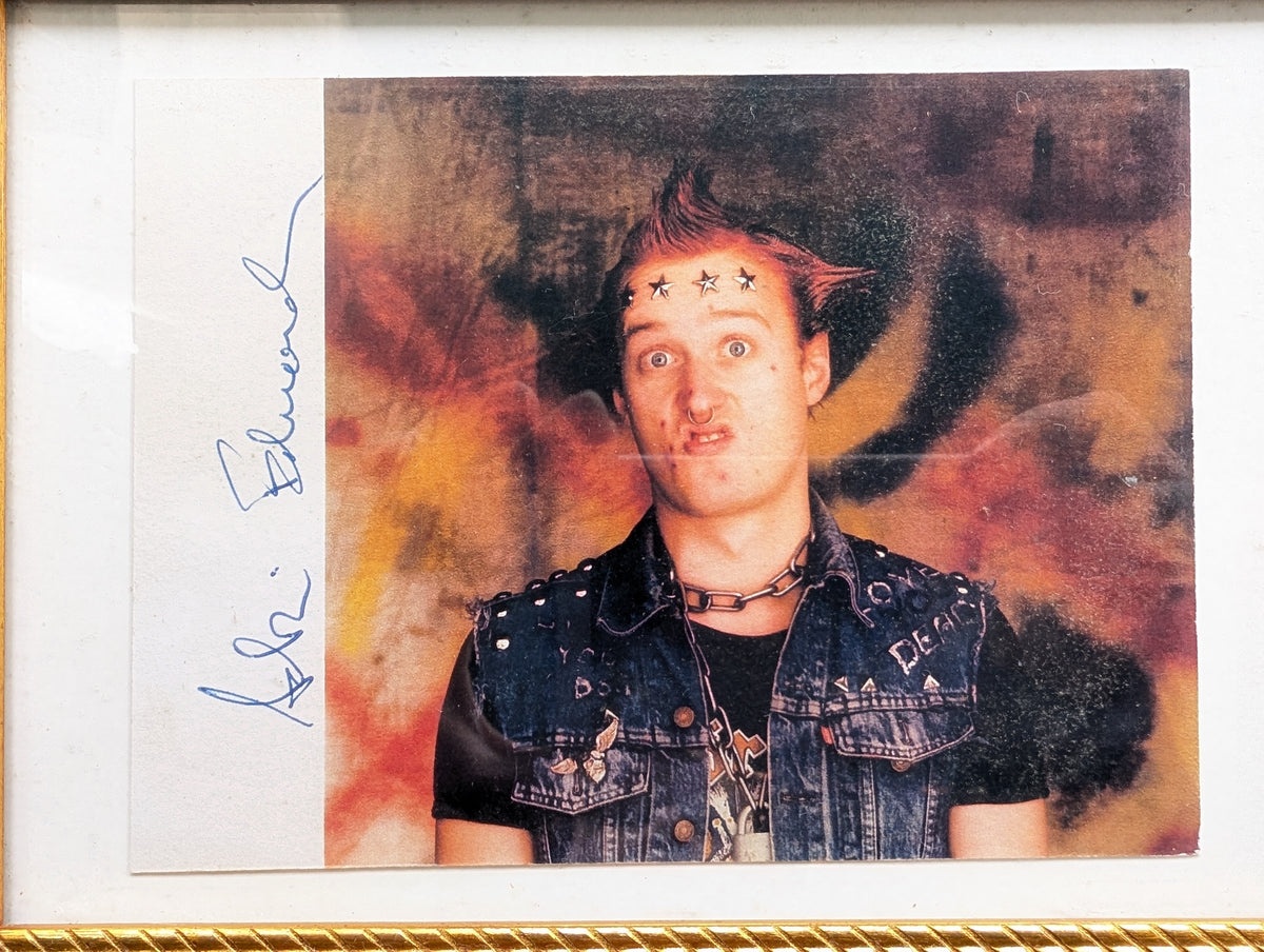 Vintage Ade Edmondson Vyvyan The Young Ones Autographed Photo in Frame