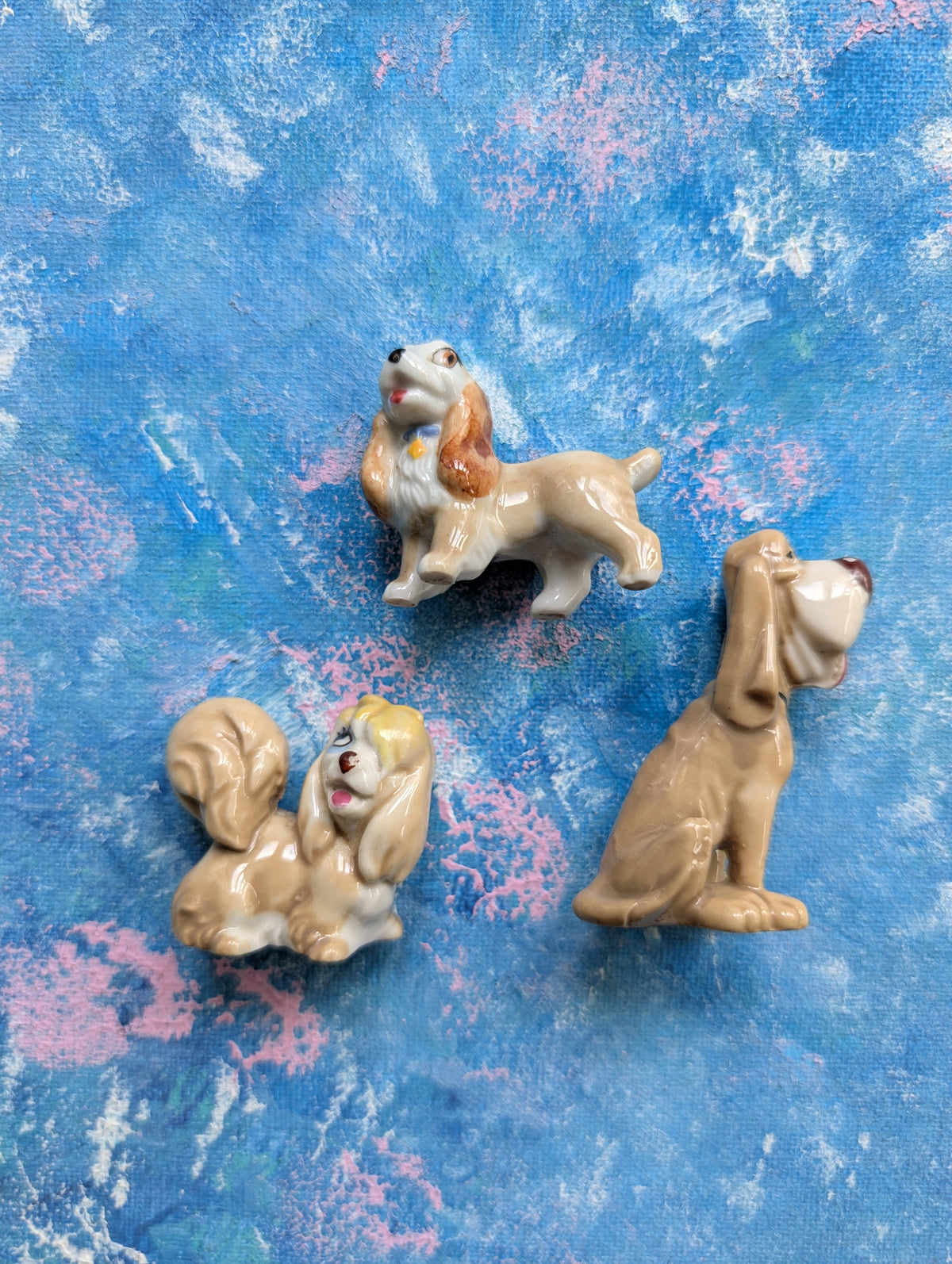 Vintage Wade Whimsies/Disney Lady and The Tramp x3 Small Figurines Bundle