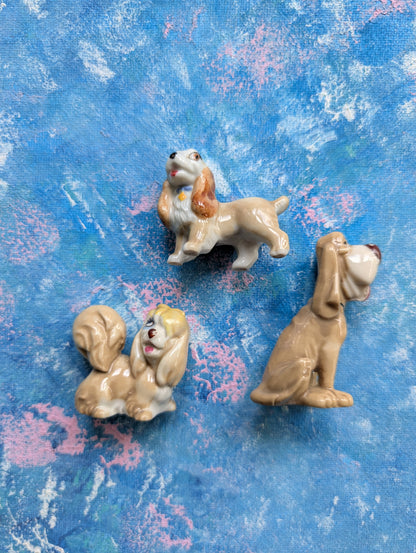 Vintage Wade Whimsies/Disney Lady and The Tramp x3 Small Figurines Bundle