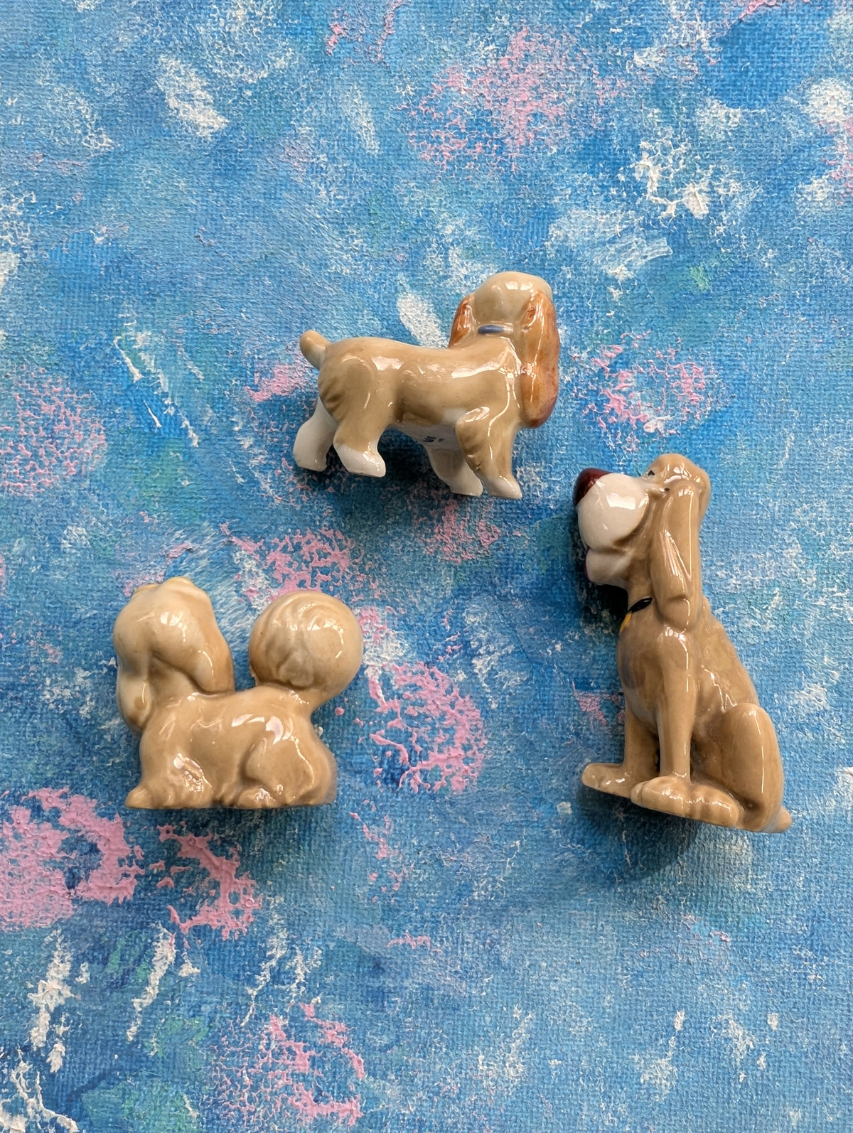 Vintage Wade Whimsies/Disney Lady and The Tramp x3 Small Figurines Bundle