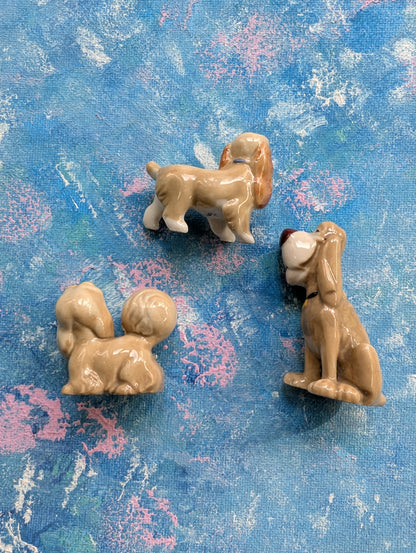 Vintage Wade Whimsies/Disney Lady and The Tramp x3 Small Figurines Bundle