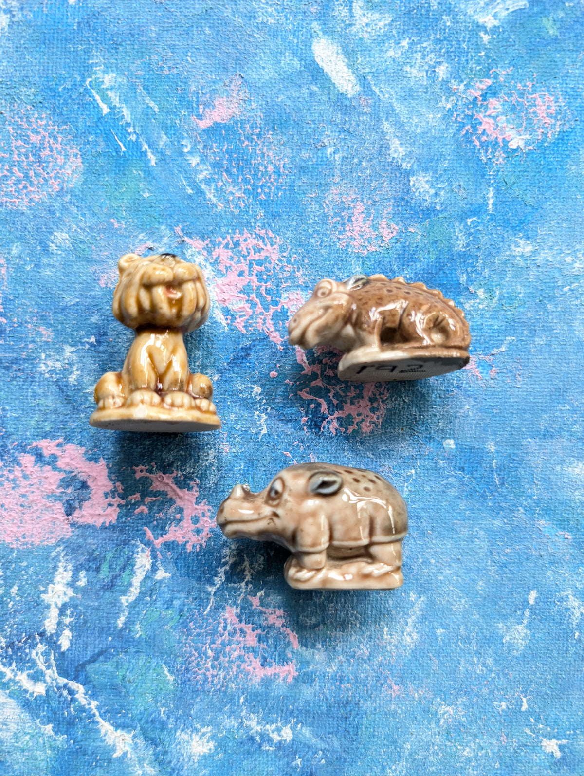 Vintage 1960's Wade Whimsies The Flintstones x3 Small Figurines Bundle