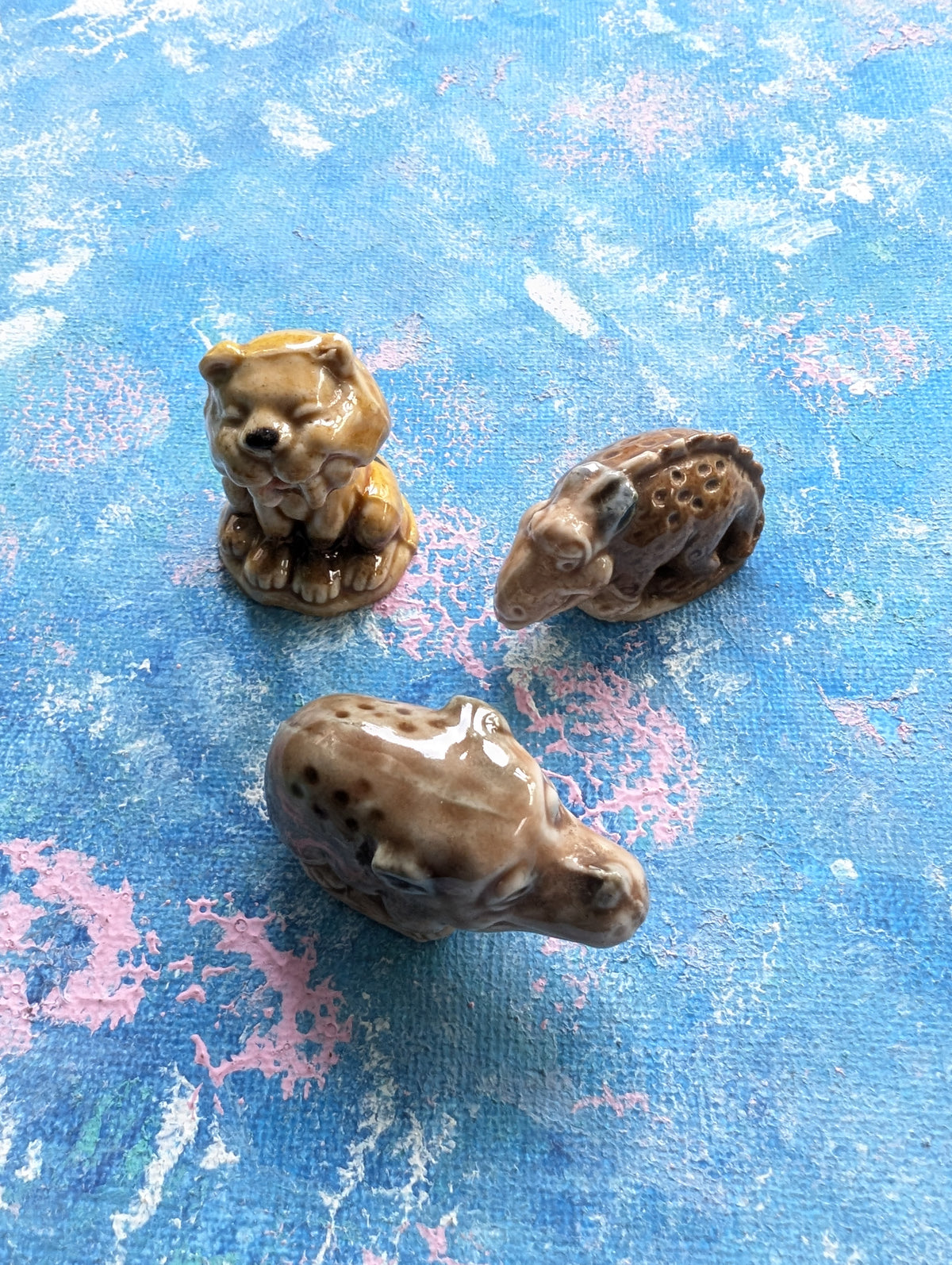 Vintage 1960's Wade Whimsies The Flintstones x3 Small Figurines Bundle
