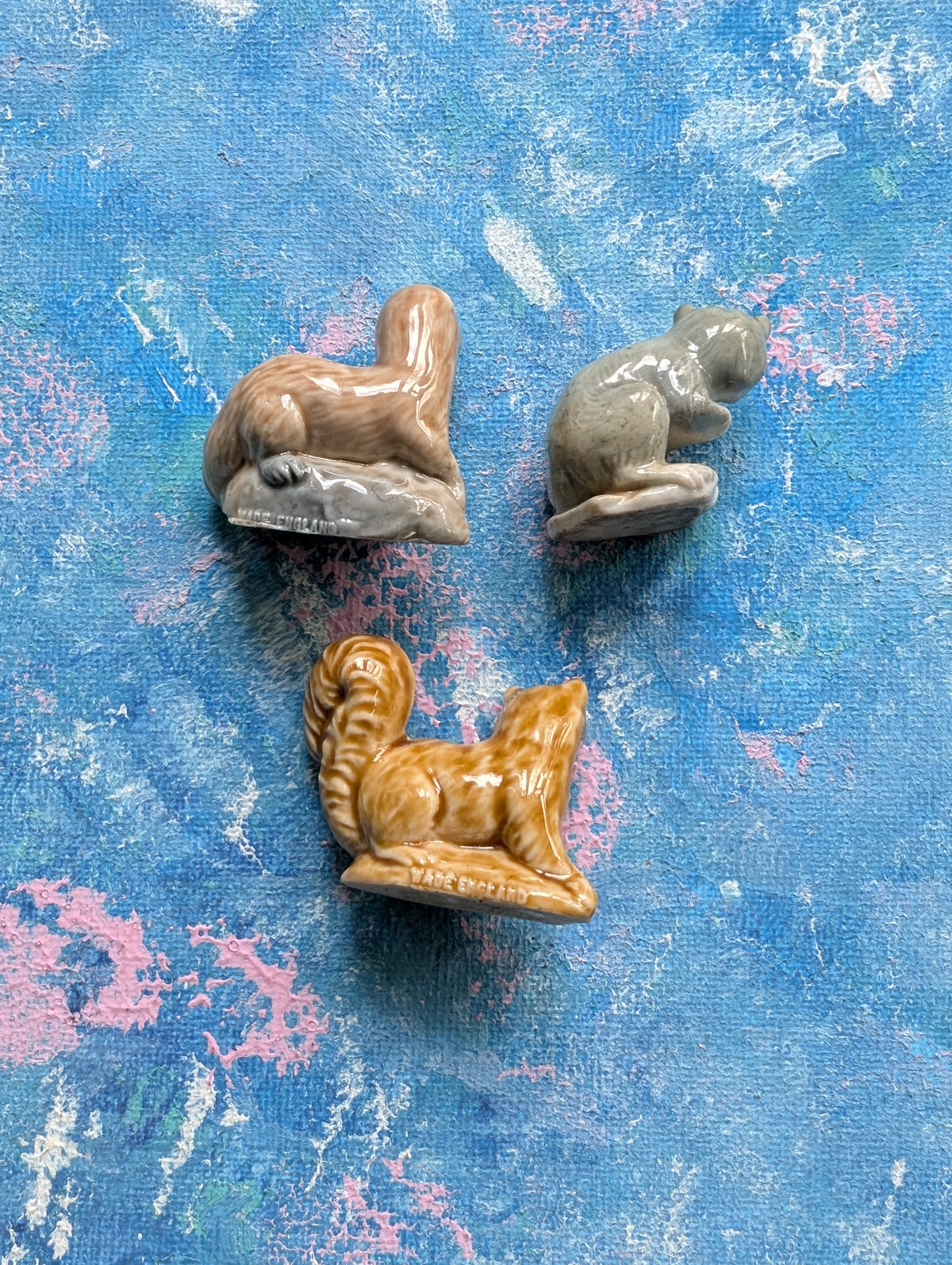 Wade Whimsies Raccoon/Pine Martin/Otter x3 Small Figurines Bundle