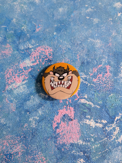 Vintage Looney Tunes Taz Tasmanian Devil Badge - 1994 - Warner Bros
