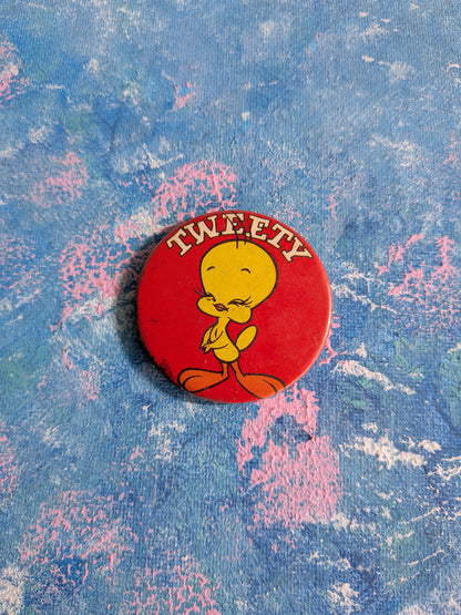 Vintage Looney Tunes Red Tweety Bird Badge - 1970s Approx