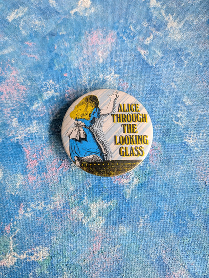 Vintage Alice Through The Looking Glass Illustration Badge