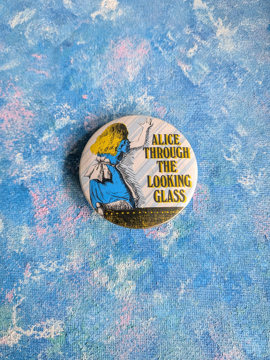 Vintage Alice Through The Looking Glass Illustration Badge