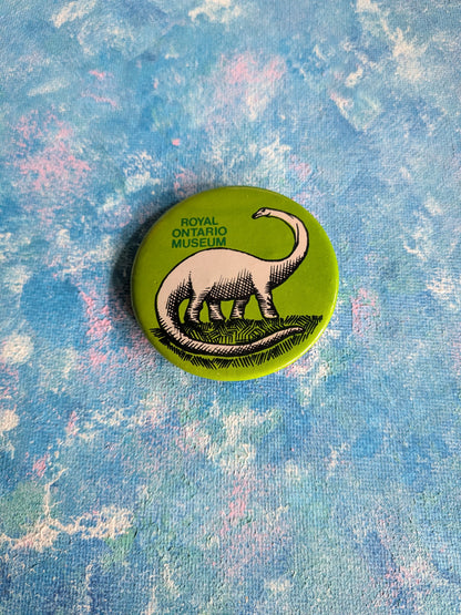 Vintage Royal Ontario Museum Diplodocus Dinosaur Badge