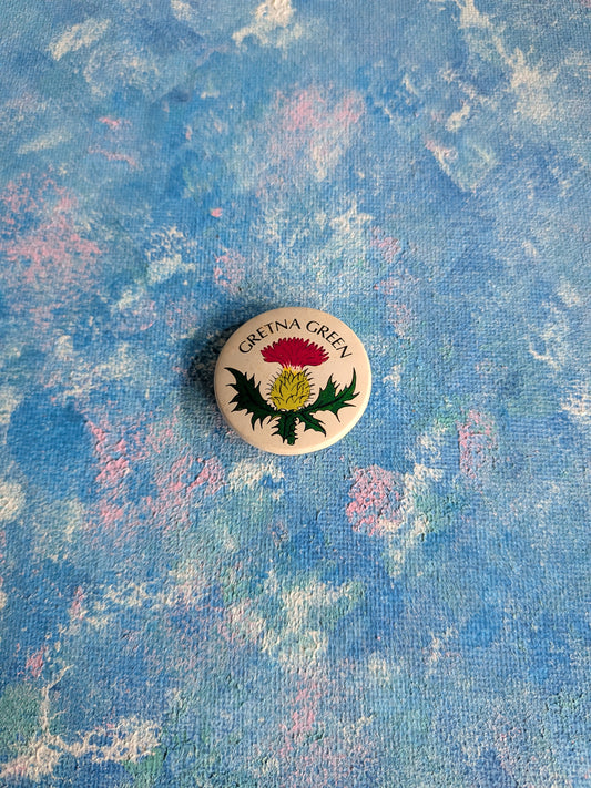 Vintage Gretna Green Scottish Thistle Souvenir Badge