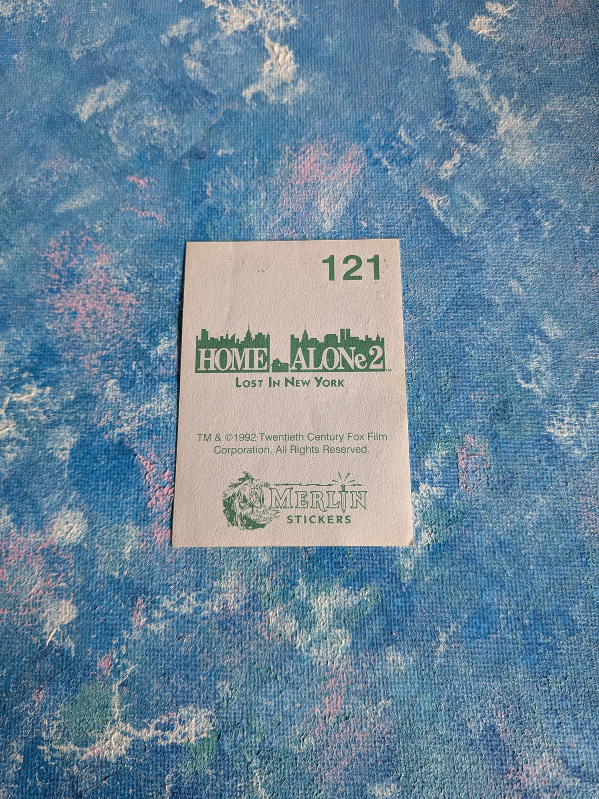 Vintage Home Alone 2: Lost In New York Sticker #121 - 1992 - Merlin